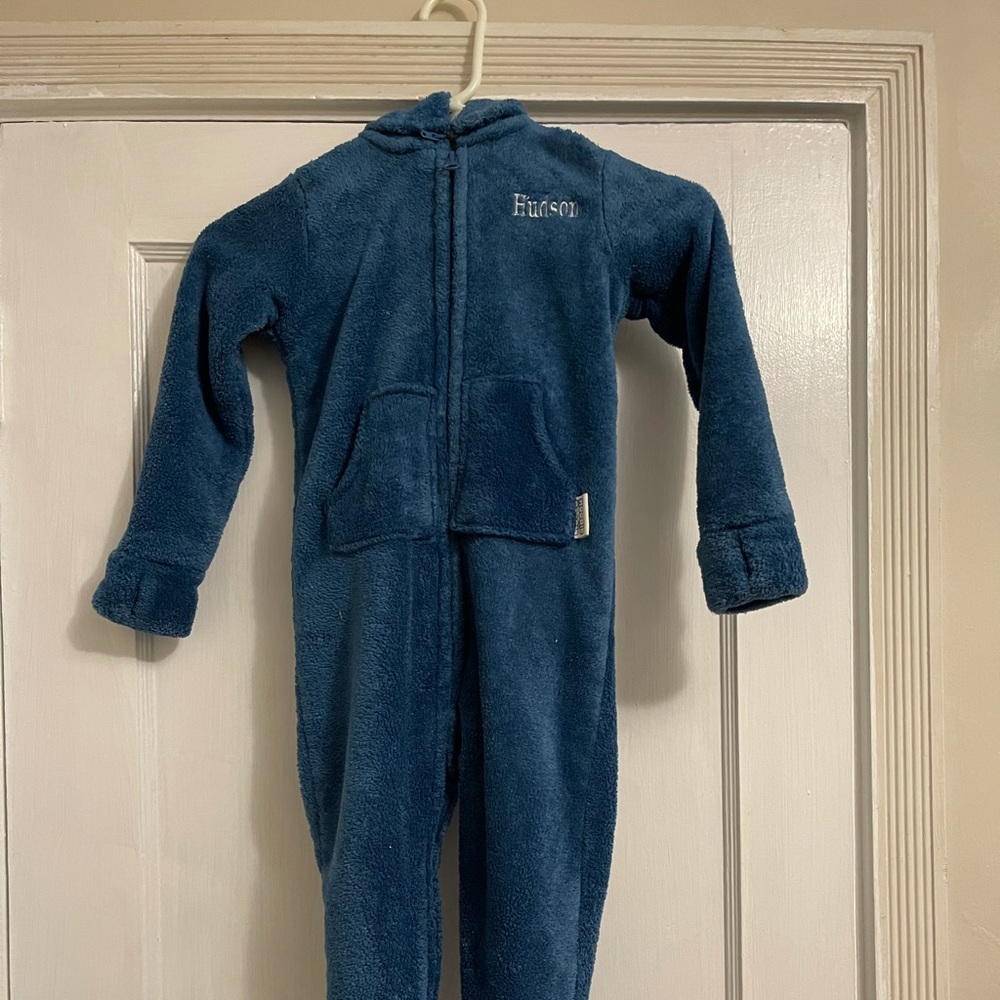 Blue fleece fleece onesie